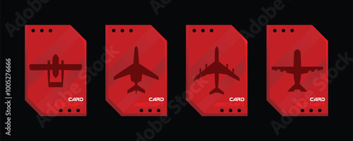 red airplane card modern design