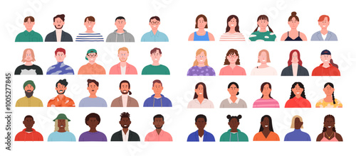 Diverse Young People Portraits in Casual Attire