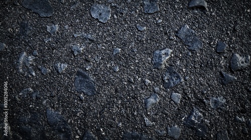 Surface Grunge Rough of Asphalt Tarmac Dark Grey photo