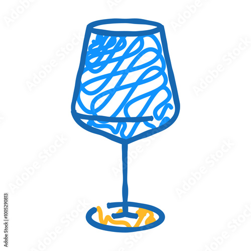 cabernet wine glass doodle icon sketch vector. cabernet wine glass sign. isolated symbol illustration