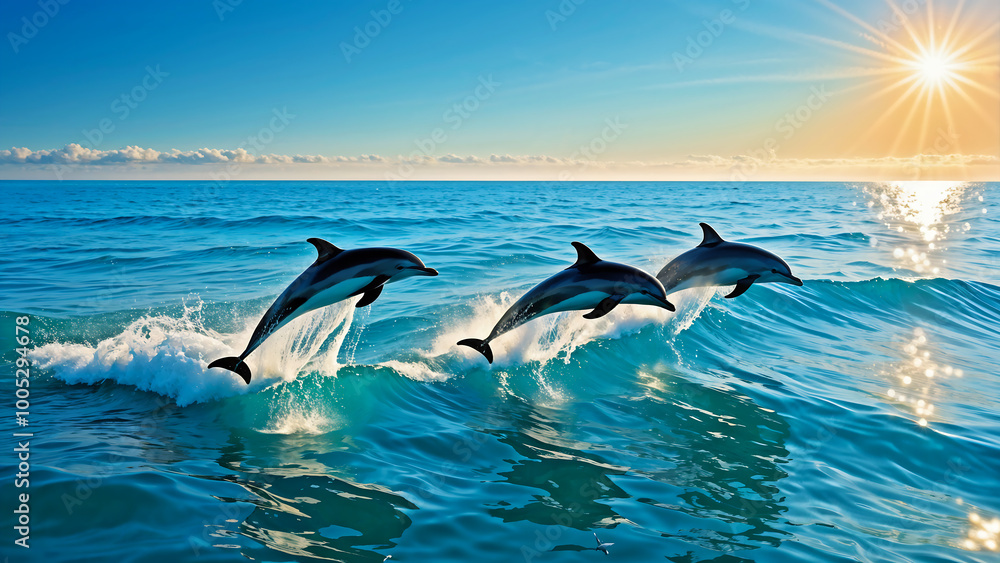 dolphin jumping out of water created using generative AI tools dolphin jumping out of water created using generative AI tools