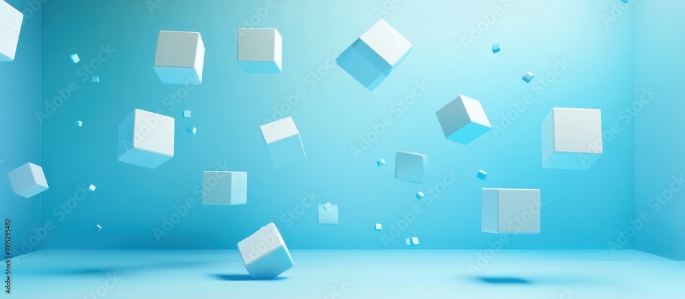 Floating Cubes in a Blue Room Floating Cubes in a Blue Room
