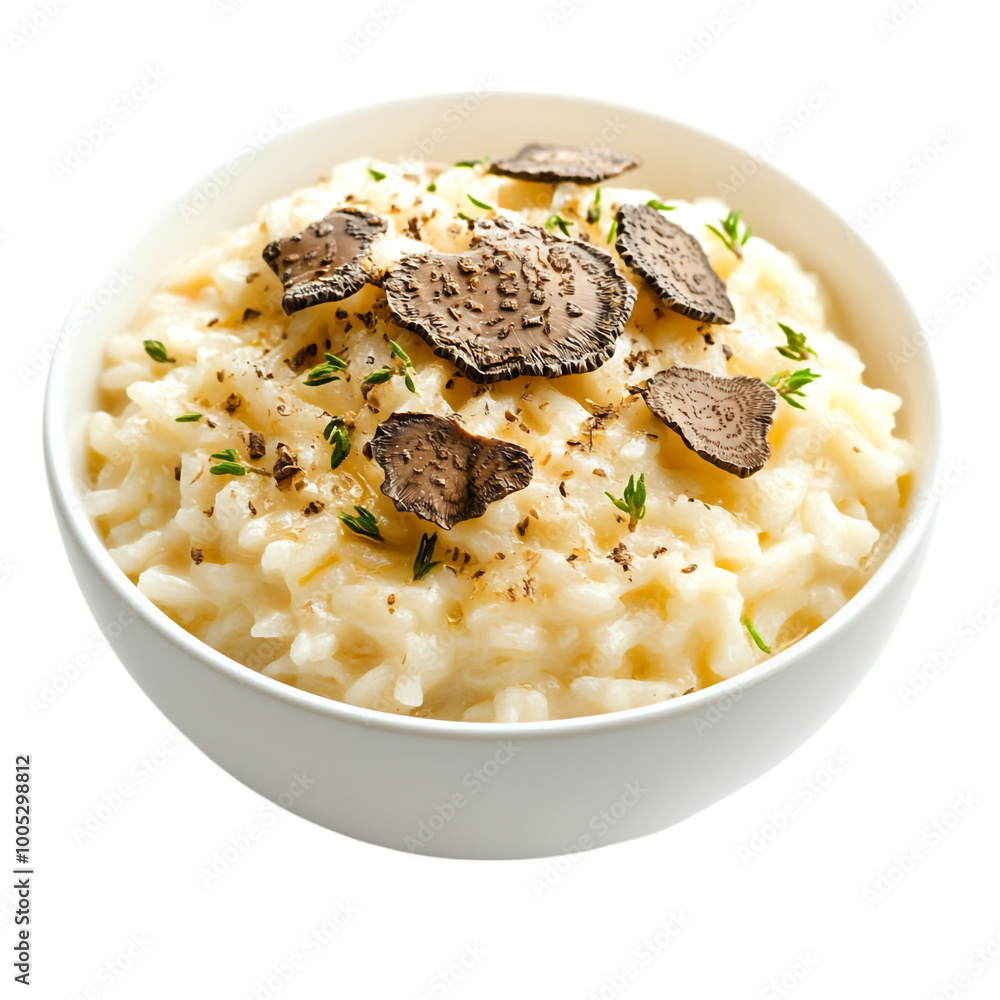 Creamy Risotto with Truffle Oil on transparent background Creamy Risotto with Truffle Oil on transparent background