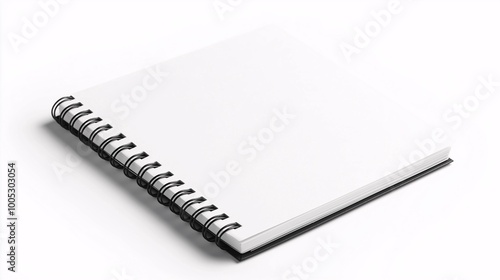 Blank Spiral Notebook on White Background