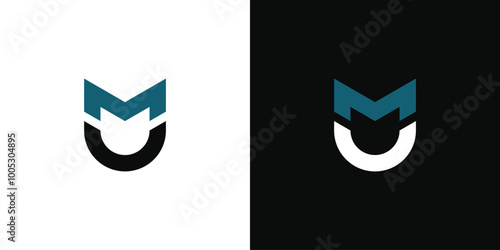 MU or UM initial letter logo design. Premium Vector