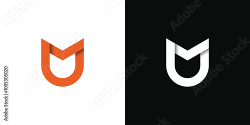 MU or UM initial letter logo design. Premium Vector