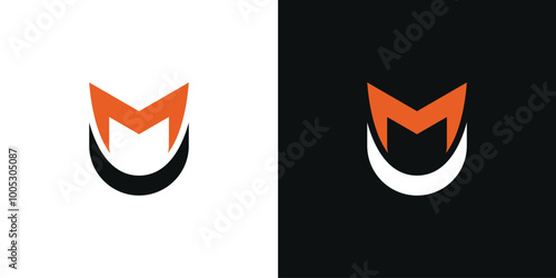 MU or UM initial letter logo design. Premium Vector