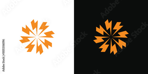Abstract sun logo design. lightning circle or energy. Premium Vector