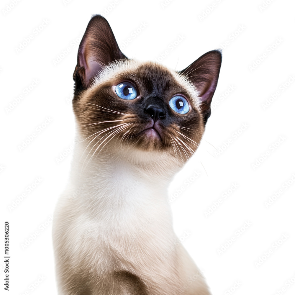 Curious Siamese Cat on transparent background Curious Siamese Cat on transparent background