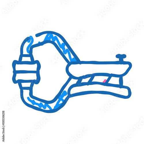 locking clamp doodle icon sketch vector. locking clamp sign. isolated symbol illustration