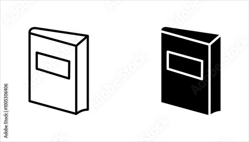 Book icon set, Collection of literary book icons, Textbook icons, isolated on white background.