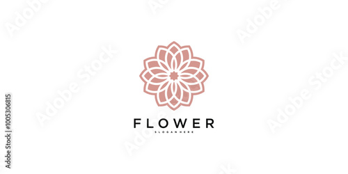 Abstrack luxury floral logo design. Premium Vector