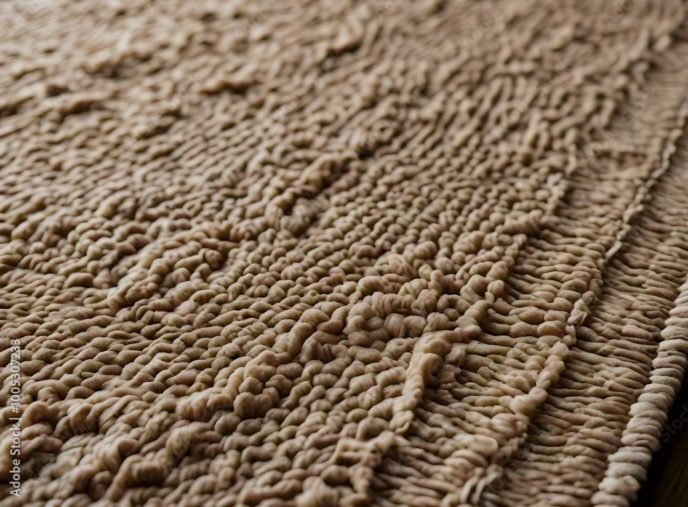 Intricately Textured Beige Rug in Minimalist Living Space Intricately Textured Beige Rug in Minimalist Living Space
