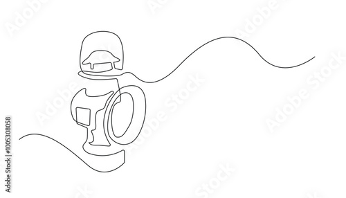 continuous line of train lantern.train lantern icon drawn one line vector.classic train lantern isolated white background
