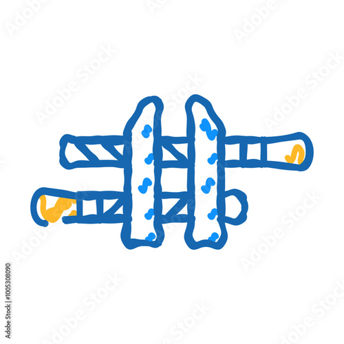 hand screw clamp doodle icon sketch vector. hand screw clamp sign. isolated symbol illustration