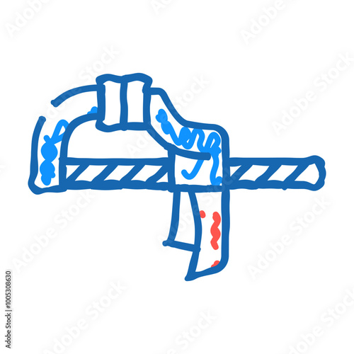 quick grip clamp doodle icon sketch vector. quick grip clamp sign. isolated symbol illustration