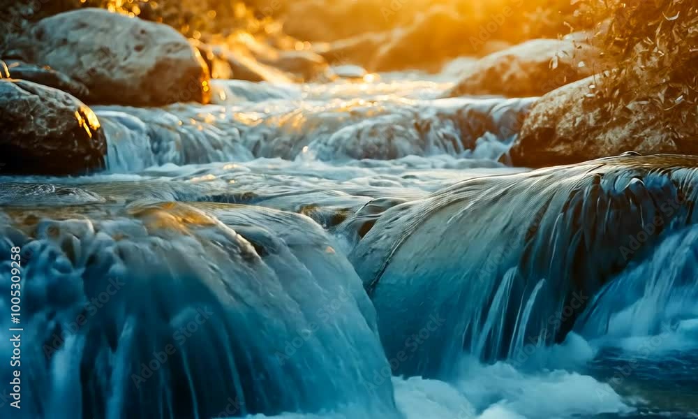 River Flowing Between Stones