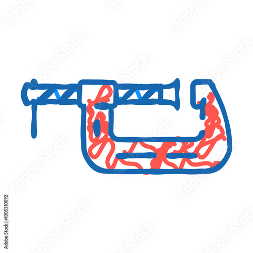 c clamp doodle icon sketch vector. c clamp sign. isolated symbol illustration