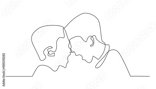 continuous line of brothers quarrel.one line drawing of brothers quarrel at home.single line vector illustration.isolated white background
