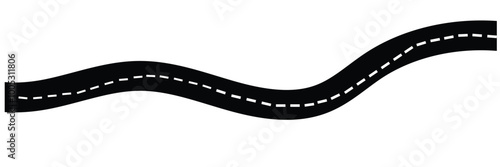 Road vector illustration isolated on white background.