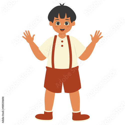 Children's Cartoon Character Illustration. Celebration of World Children's Day. Isolated Vector.