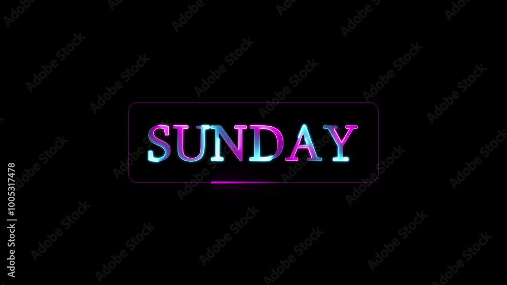 Sunday neon word. weekend second holiday day. Sunday, weekend text animation. neon glowing animation on black background. 4K motion graphics Sunday neon word. weekend second holiday day. Sunday, weekend text animation. neon glowing animation on black background. 4K motion graphics