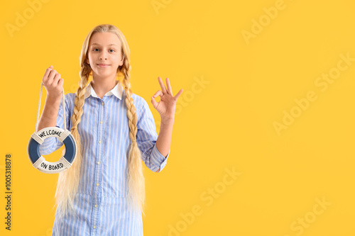 Happy teenager girl with li...