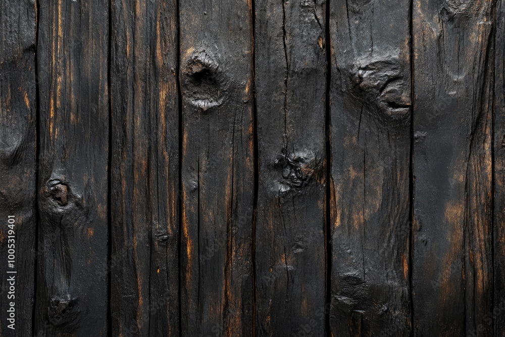 Fototapeta premium Dark wood texture background surface with old natural pattern, texture of retro plank wood use for background, poster, banner, with generative ai