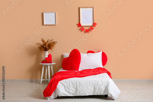Interior of festive bedroom...
