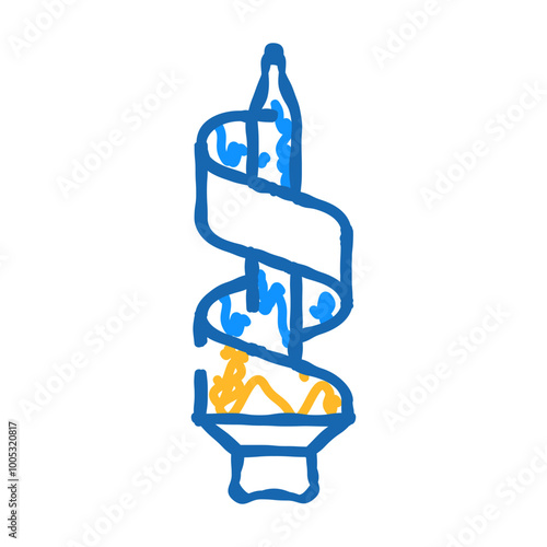auger drill bit doodle icon sketch vector. auger drill bit sign. isolated symbol illustration
