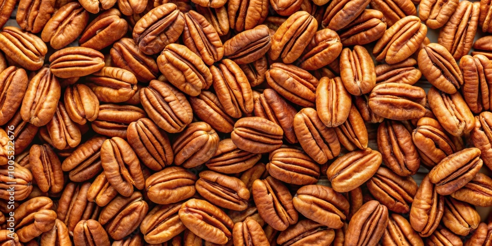 Top view of a pile of fresh pecan nuts, perfect for a healthy food concept, pecan nuts, healthy, food, organic
