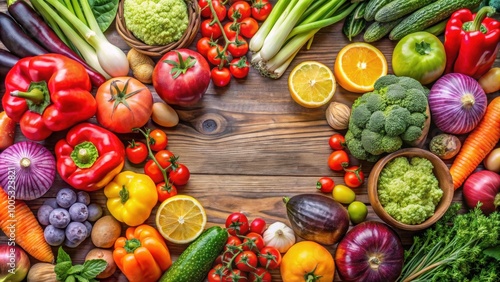 Wallpaper Mural A colorful display of fresh fruits and vegetables , vibrant, colorful, arrangement, nature's bounty, healthy, organic Torontodigital.ca