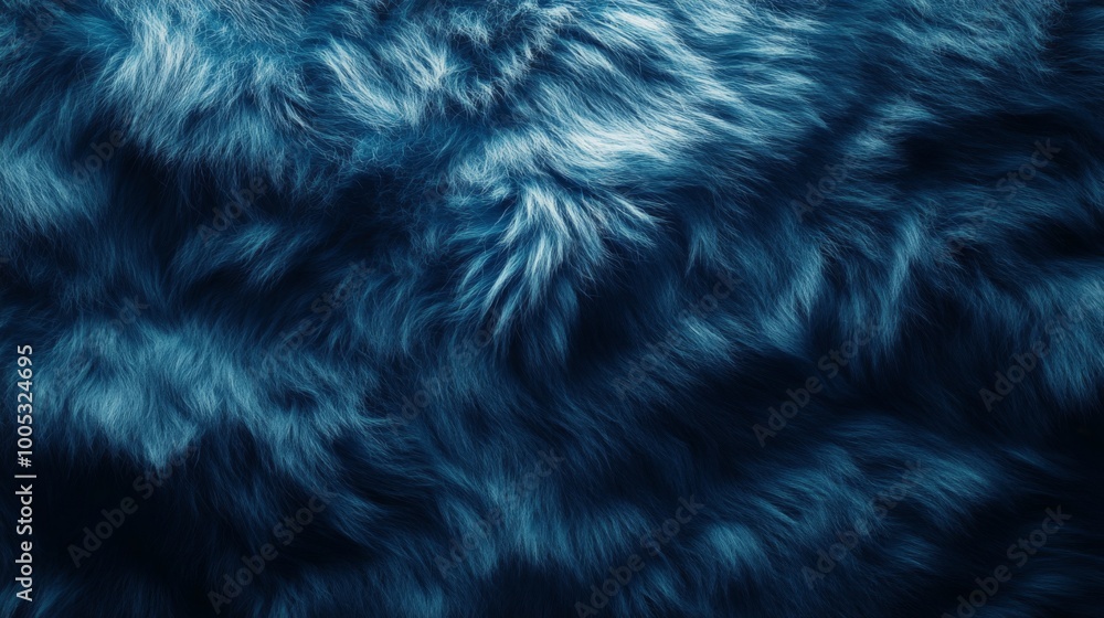 Fototapeta premium Abstract blue and white fur texture background.