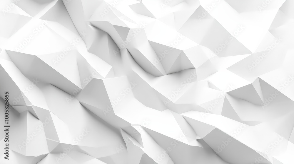 3D render of a white low poly background texture with geometric facets and clean lines, perfect for modern design 3D render of a white low poly background texture with geometric facets and clean lines, perfect for modern design