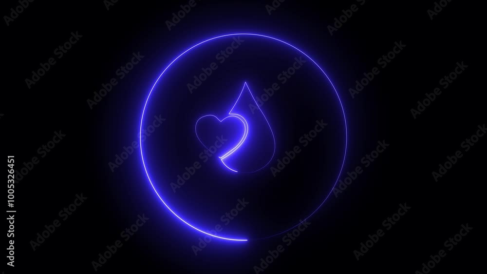 Neon line animated blood donor icon designed in flat icon style, medical equipment icons. Blood Donation Animation Concept Neon line animated blood donor icon designed in flat icon style, medical equipment icons. Blood Donation Animation Concept