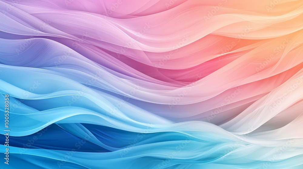 Obraz premium Abstract pastel gradient background with soft transitions, smooth texture with a gentle mix of pale blue, pink, and lavender hues