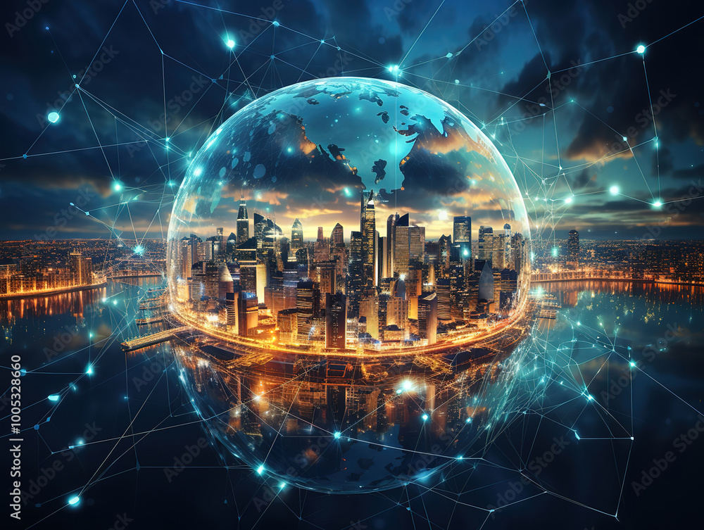 Fototapeta premium Extraordinary Digital Business Dynamics Communication Technology Solutions