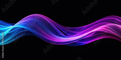 animation of abstract purple and blue waves on black background, abstract, purple, blue, waves, motion, design, futuristic