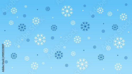 Blue Winter Background with Cute Snowman and Pine Trees - Copy (3)