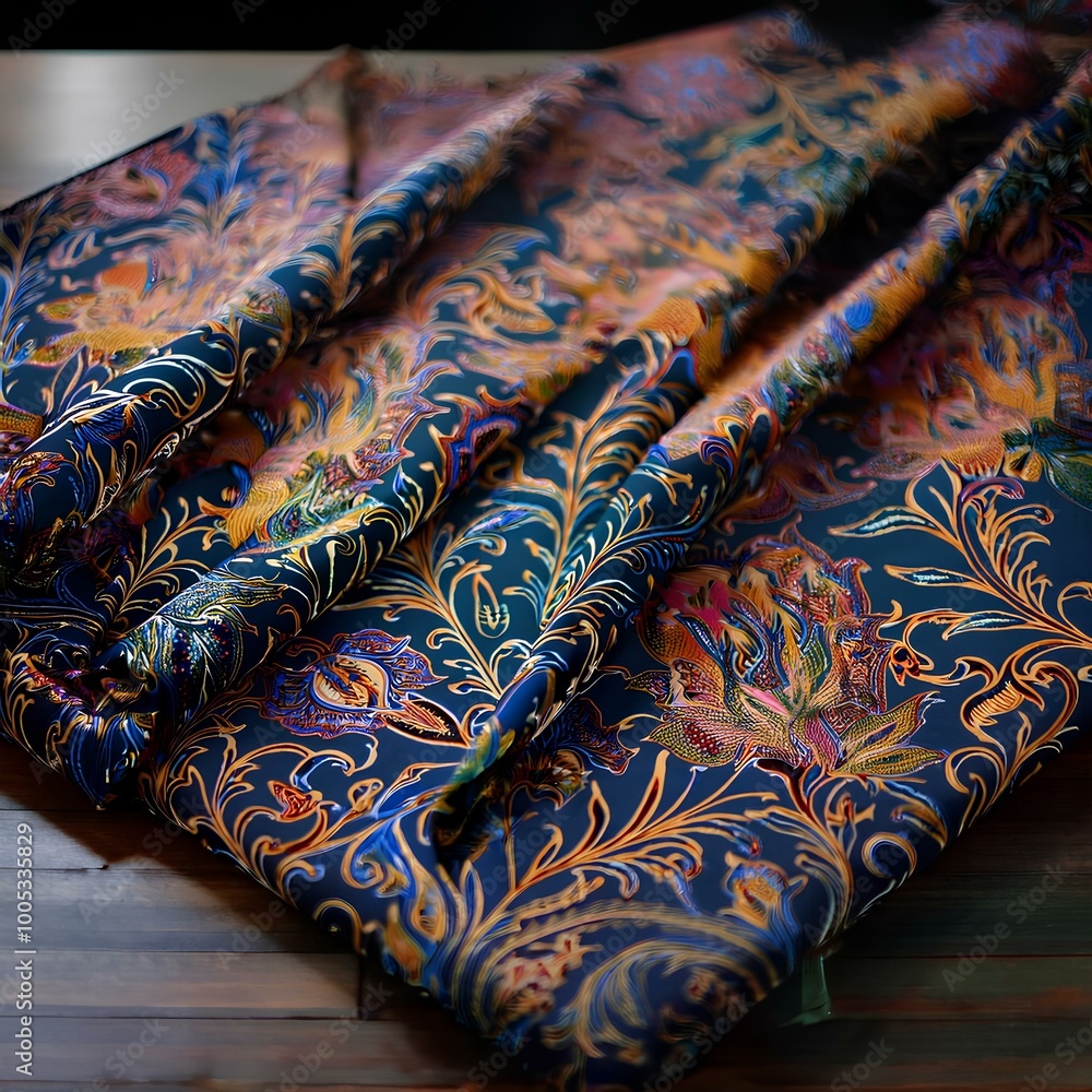 Indonesian silk fabric batik for design Indonesian silk fabric batik for design