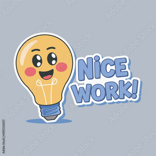 sticker design of nice work