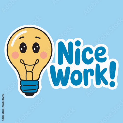 sticker design of nice work