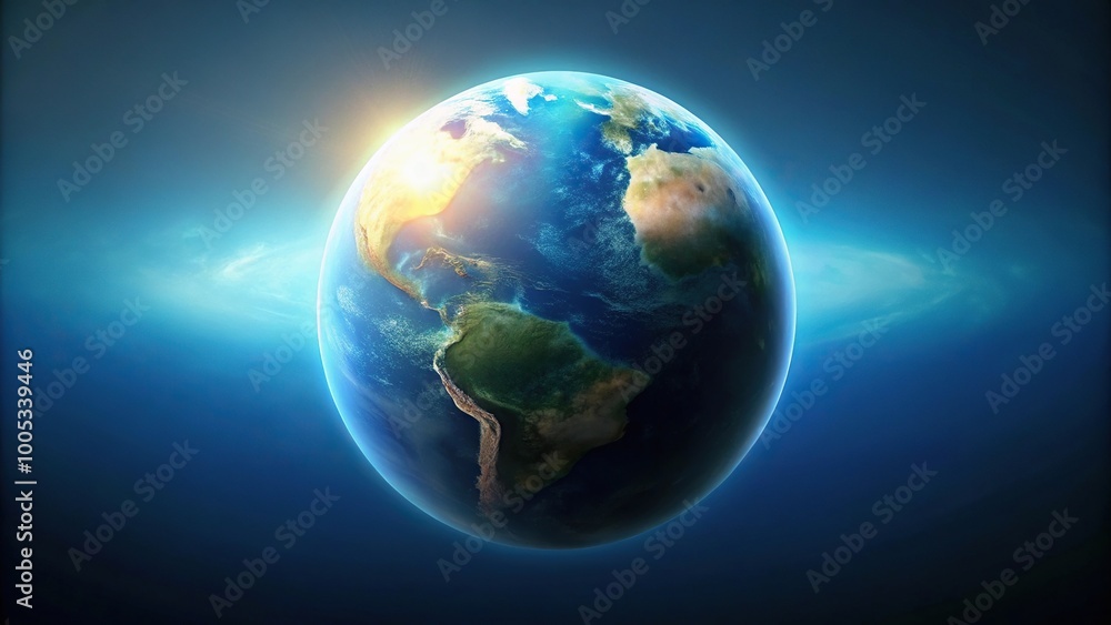 Fototapeta premium Planet silhouette in space