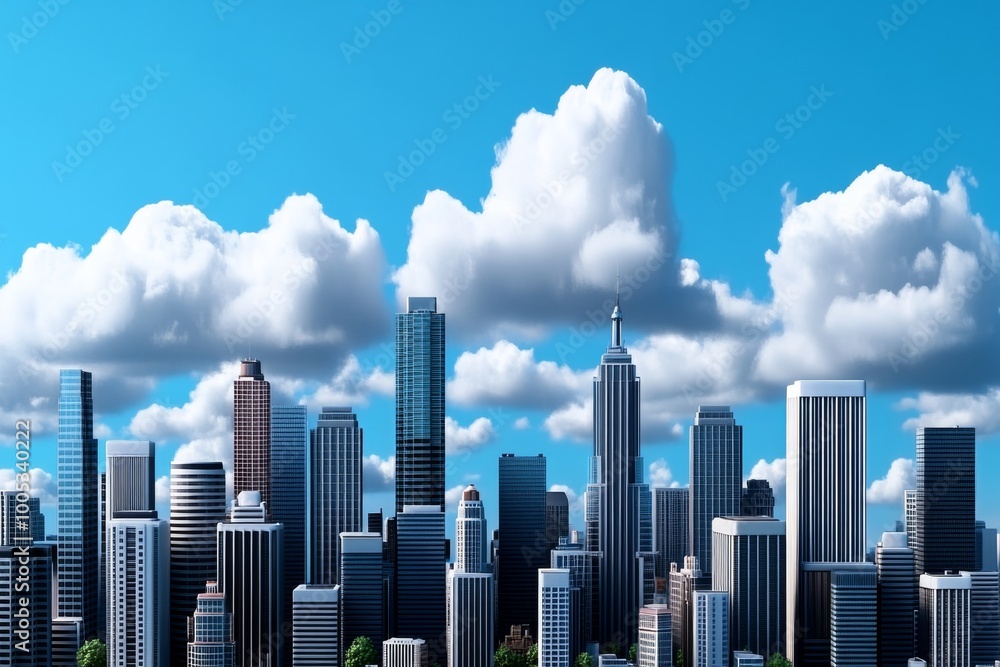 Abstract minimalist representation of a bustling cityscape, using simple geometric forms to suggest skyscrapers and city streets. Abstract minimalist representation of a bustling cityscape, using simple geometric forms to suggest skyscrapers and city streets.