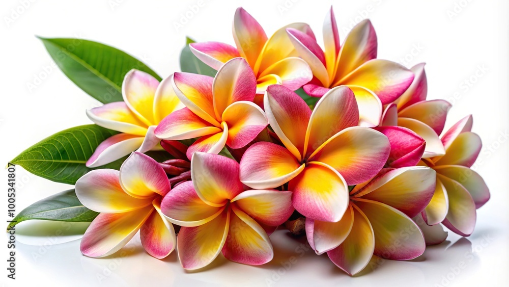 Obraz premium Plumeria flower bouquet isolated on white background