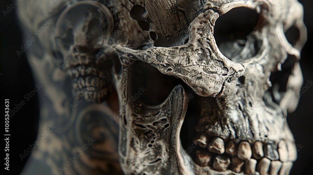 Detailed Close-Up of a Human Skull Detailed Close-Up of a Human Skull