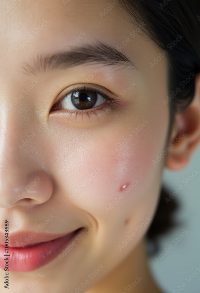 Empowering Beauty: Asian Woman with Skin Conditions Showing Confidence Empowering Beauty: Asian Woman with Skin Conditions Showing Confidence