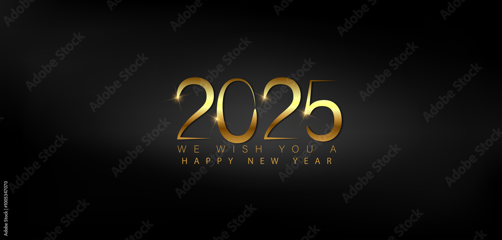Vibrant gold Happy New Year 2025 displayed on a black background embodying the excitement of the upcoming year Vibrant gold Happy New Year 2025 displayed on a black background embodying the excitement of the upcoming year