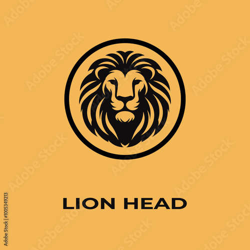 Unique, minimalist, simple colored lion or lion head logo illustration