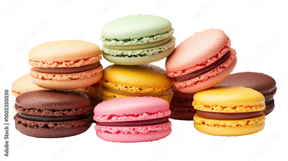 colorful macarons on transparent background colorful macarons on transparent background